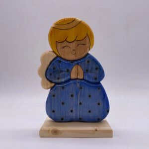 Angioletto che prega in legno creazione artigianale